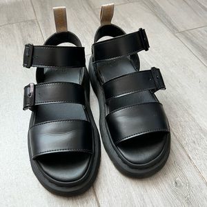 Vegan Gryphon Black Dr. Martens sandals. Gently used.